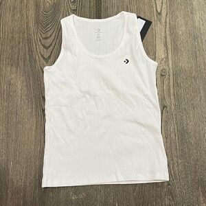 NWT Converse Wordmark Tank Classic Fit Scoop Neck Lightweight Pullover White M